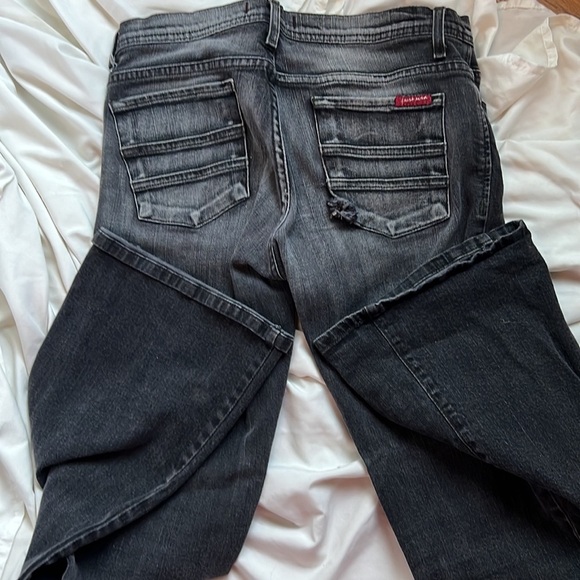 Just USA Black distressed flare/boot cut jeans sz 11 - Picture 2 of 2